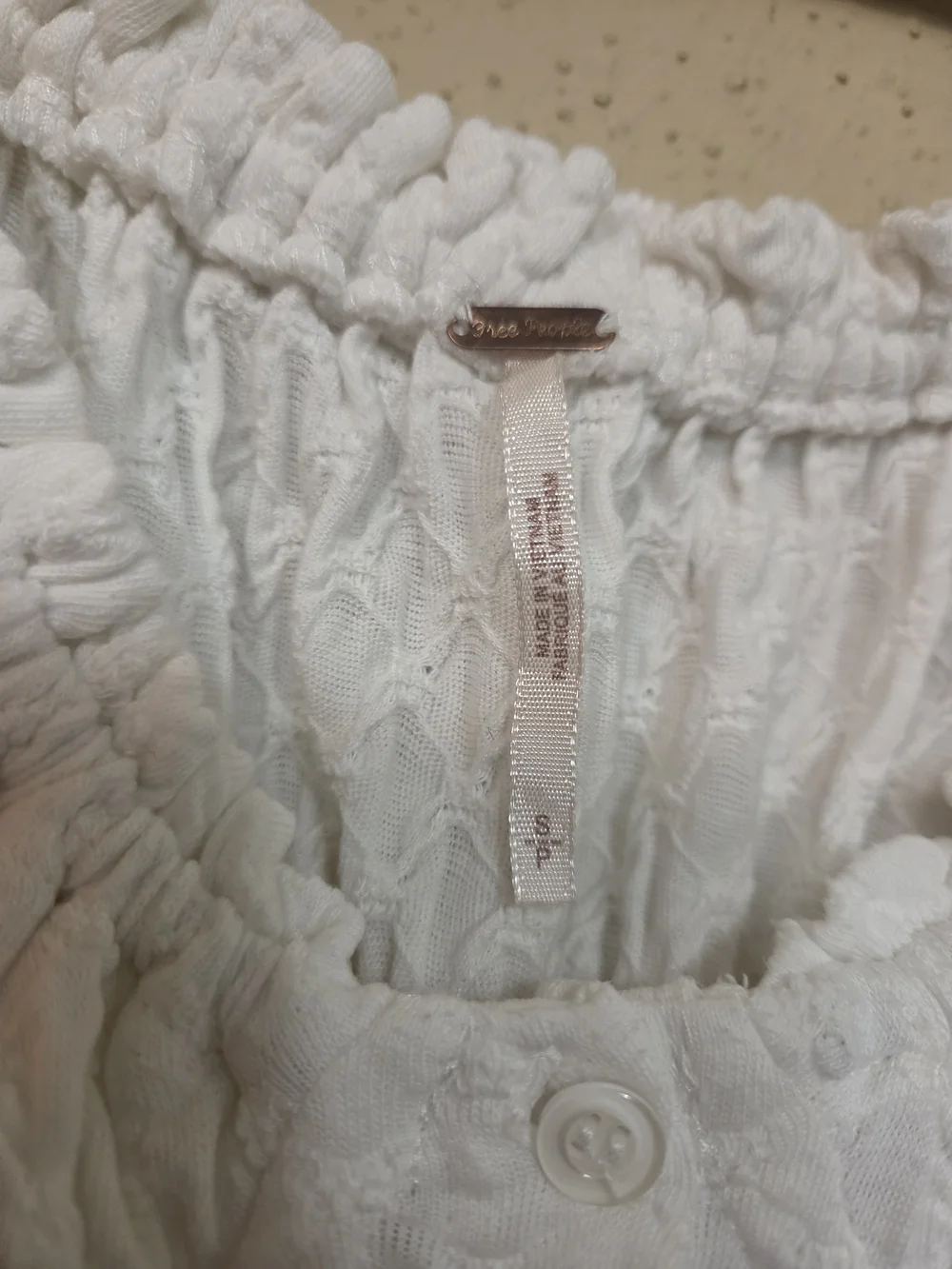 Free People Top Womens Small L9ng Sleeve White
